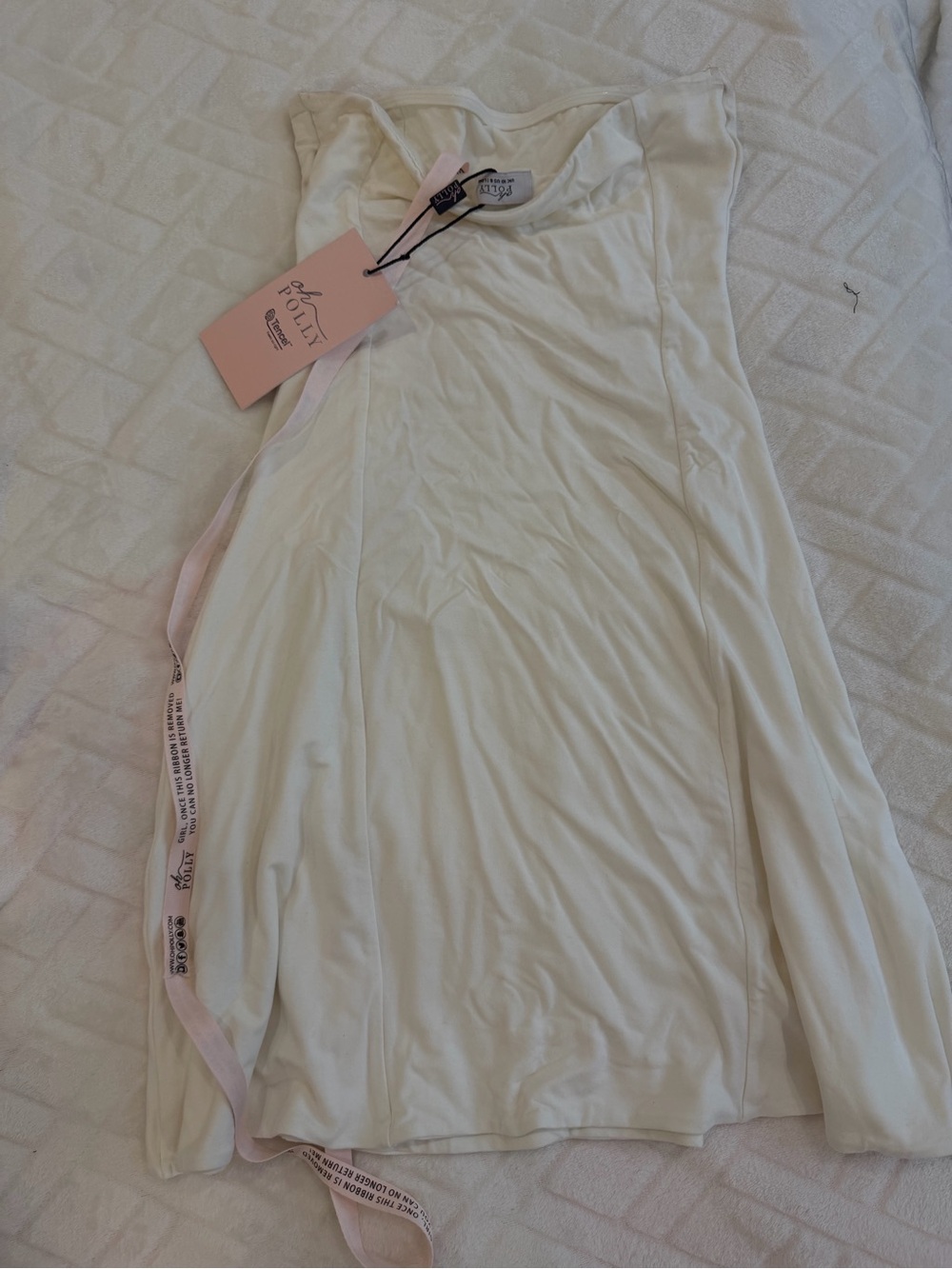 OH POLLY NWT WHITE STRAPLESS STRECHY MINI DRESS IN TALL - Picture 13 of 13